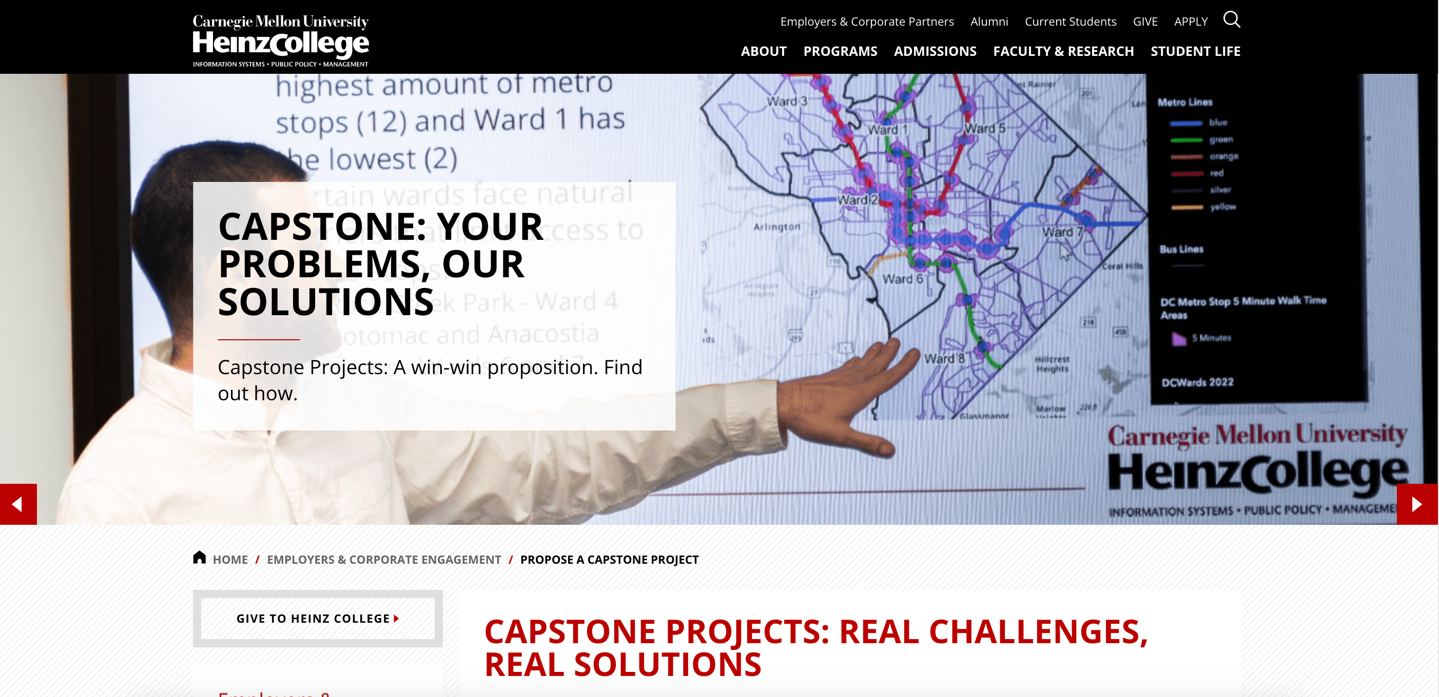 Redesigning the Capstone Partner Page for CMU Heinz College